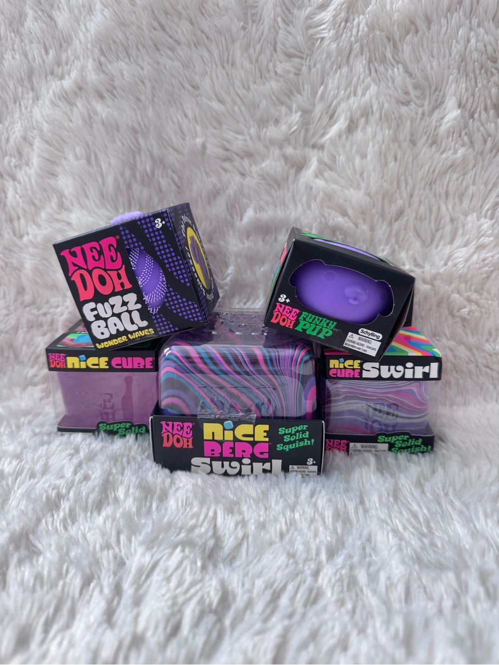 BNIB Schylling NeeDoh Purple Lot Bundle of 5 - Authentic, HTF